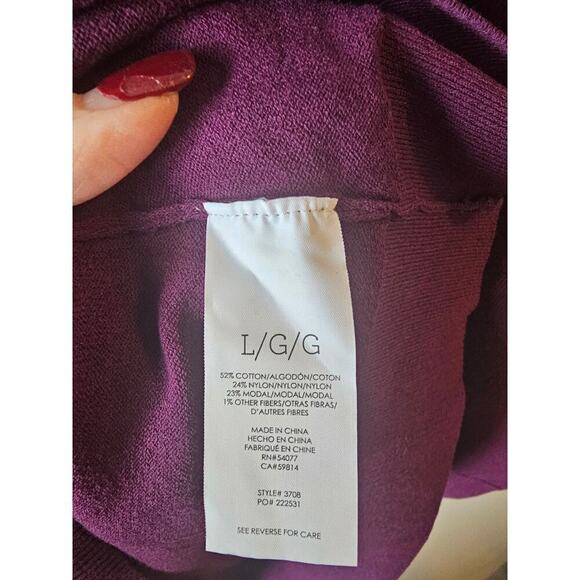 Cabi peek pullover purple sweater blouse sz large WT3 - Picture 6 of 7